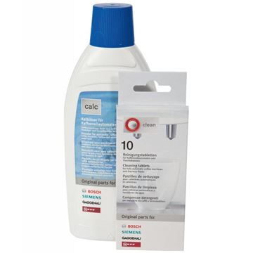 Obrázek Čistící tablety a odvápňovací roztok pro kávovary				